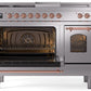 Ilve UP48FSNMPSSP Nostalgie Ii 48 Inch Dual Fuel Natural Gas Freestanding Range In Stainless Steel With Copper Trim