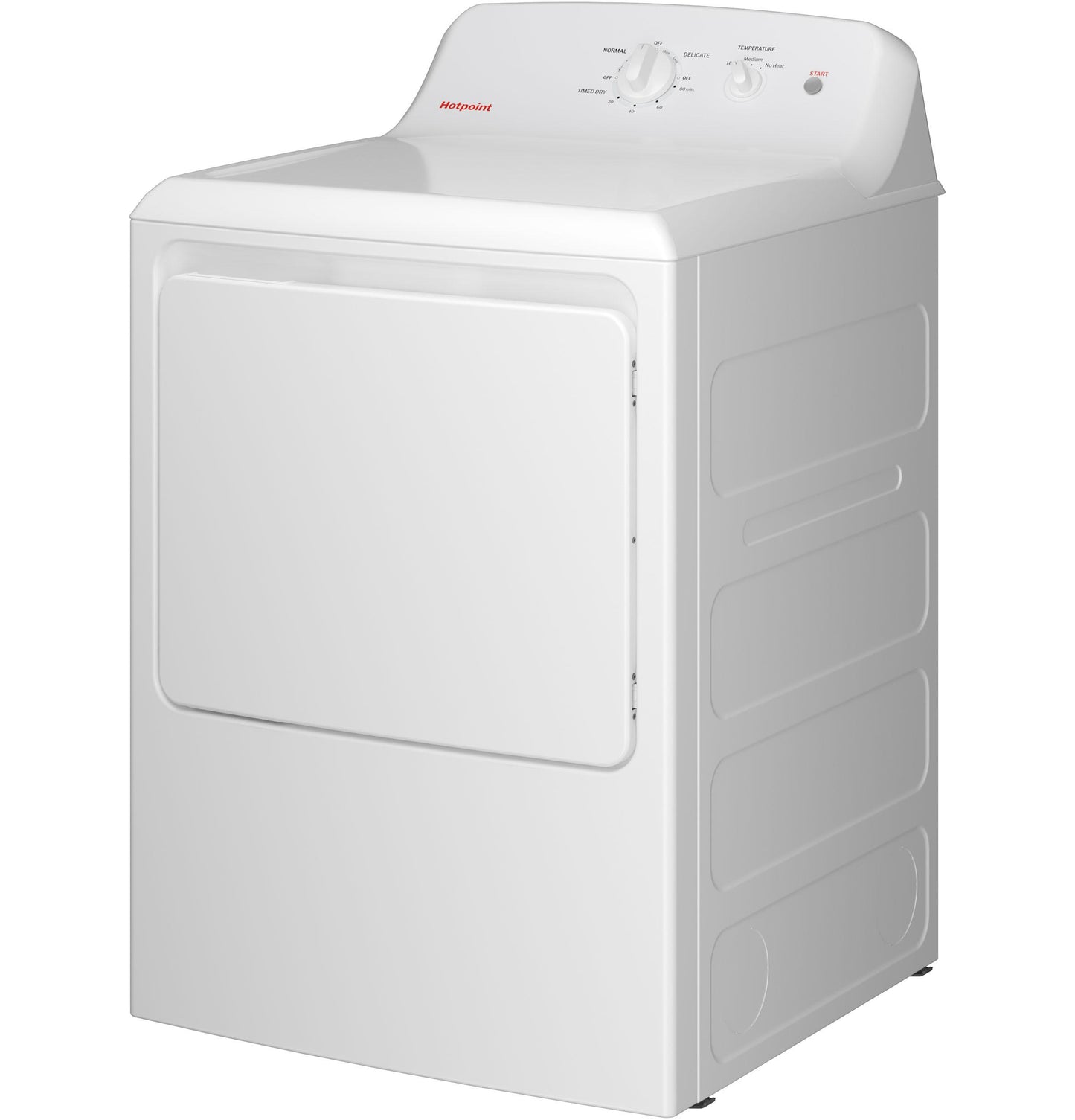 Hotpoint HTX26EASWWW Hotpoint® 6.2 Cu. Ft. Capacity&#X00A0;&#X00A0;Electric&#X00A0;Dryer&#X00A0;With Up To 120 Ft. Venting And Shallow Depth&#X200B;