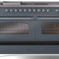 Ilve UP60FSNMPBGC Nostalgie Ii 60 Inch Dual Fuel Natural Gas Freestanding Range In Blue Grey With Chrome Trim