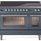 Ilve UPI486WMPBG Professional Plus Ii 48 Inch Electric Freestanding Range In Blue Grey With Trim