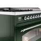 Ilve UP48FSNMPEGCLP Nostalgie Ii 48 Inch Dual Fuel Liquid Propane Freestanding Range In Emerald Green With Chrome Trim