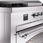 Ilve UP60FSNMPSSC Nostalgie Ii 60 Inch Dual Fuel Natural Gas Freestanding Range In Stainless Steel With Chrome Trim