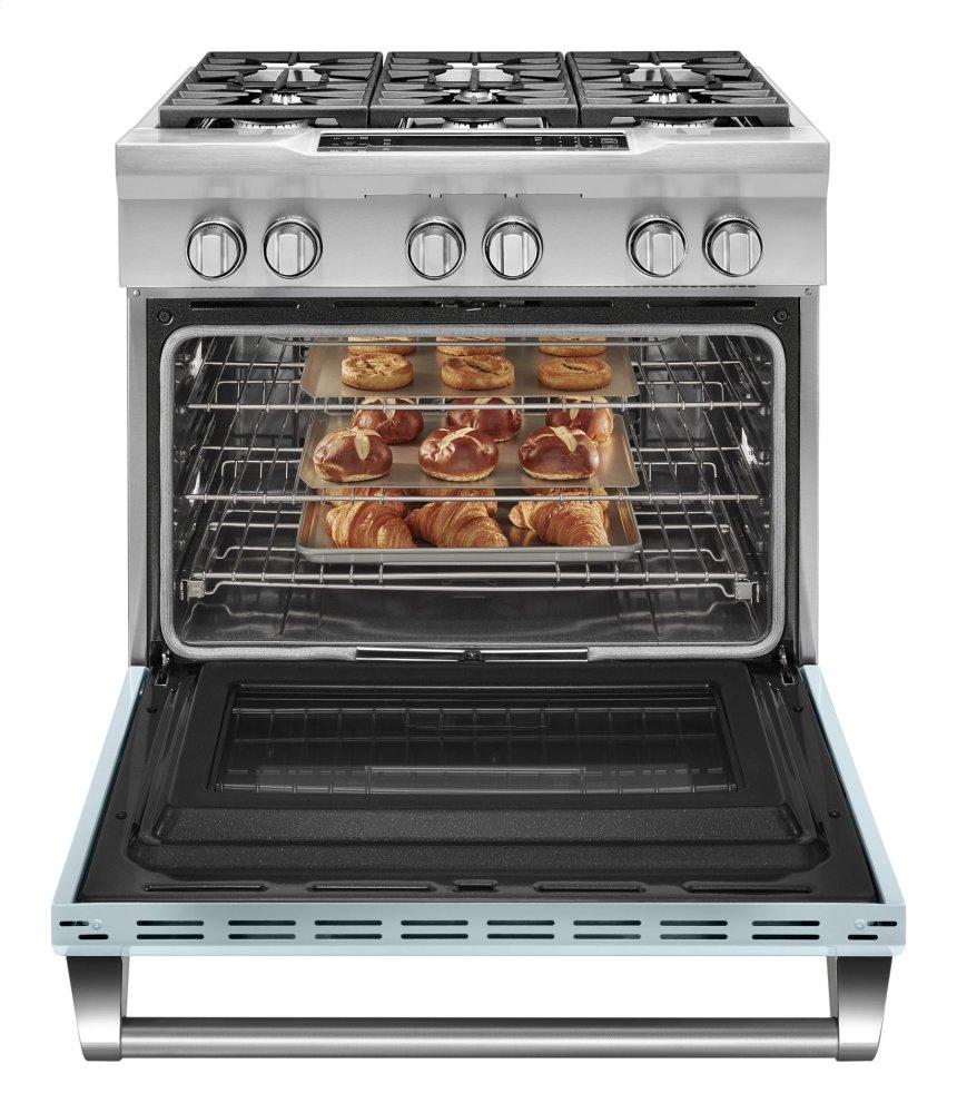 Kitchenaid KDRS467VMB Limited Edition Kitchenaid® 36'' 6-Burner Dual Fuel Freestanding Range, Commercial-Style - Misty Blue