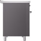 Ilve UPI486NMPMGC Nostalgie Ii 48 Inch Electric Freestanding Range In Matte Graphite With Chrome Trim