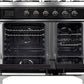 Ilve UMD10FDNS3BKCLP Majestic Ii 40 Inch Dual Fuel Liquid Propane Freestanding Range In Glossy Black With Chrome Trim