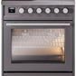 Ilve UPI304WMPMG Professional Plus Ii 30 Inch Electric Freestanding Range In Matte Graphite With Trim