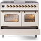 Ilve UPD40FNMPAWBLP Nostalgie Ii 40 Inch Dual Fuel Liquid Propane Freestanding Range In Antique White With Bronze Trim