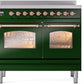 Ilve UPDI406NMPEGP Nostalgie Ii 40 Inch Electric Freestanding Range In Emerald Green With Copper Trim