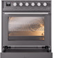 Ilve UPI304WMPMG Professional Plus Ii 30 Inch Electric Freestanding Range In Matte Graphite With Trim