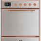 Ilve UM30DQNE3SSP Majestic Ii 30 Inch Dual Fuel Natural Gas Freestanding Range In Stainless Steel With Copper Trim