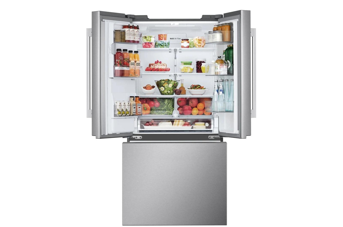 Lg LF25H6330S 25 Cu.Ft. 3-Door French Door Refrigerator With New Hybrid Handle Design And External Ice And Water Dispenser