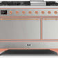 Ilve UM12FDQNS3SSPLP Majestic Ii 48 Inch Dual Fuel Liquid Propane Freestanding Range In Stainless Steel With Copper Trim