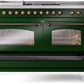 Ilve UP60FSNMPEGBLP Nostalgie Ii 60 Inch Dual Fuel Liquid Propane Freestanding Range In Emerald Green With Bronze Trim