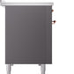 Ilve UPI486NMPMGP Nostalgie Ii 48 Inch Electric Freestanding Range In Matte Graphite With Copper Trim