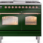 Ilve UPD40FNMPEGPLP Nostalgie Ii 40 Inch Dual Fuel Liquid Propane Freestanding Range In Emerald Green With Copper Trim