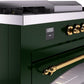 Ilve UP60FSNMPEGG Nostalgie Ii 60 Inch Dual Fuel Natural Gas Freestanding Range In Emerald Green With Brass Trim