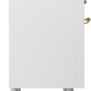 Ilve UP36FNMPWHG Nostalgie Ii 36 Inch Dual Fuel Natural Gas Freestanding Range In White With Brass Trim