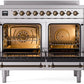 Ilve UPDI406NMPSSB Nostalgie Ii 40 Inch Electric Freestanding Range In Stainless Steel With Bronze Trim