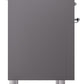 Ilve UP36FNMPMGCLP Nostalgie Ii 36 Inch Dual Fuel Liquid Propane Freestanding Range In Matte Graphite With Chrome Trim