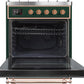 Ilve UM30DNE3EGPLP Majestic Ii 30 Inch Dual Fuel Liquid Propane Freestanding Range In Emerald Green With Copper Trim