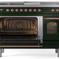 Ilve UP48FSNMPEGP Nostalgie Ii 48 Inch Dual Fuel Natural Gas Freestanding Range In Emerald Green With Copper Trim