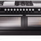 Ilve UP60FSWMPBK Professional Plus Ii 60 Inch Dual Fuel Natural Gas Freestanding Range In Glossy Black With Trim