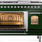 Ilve UP48FNMPEGCLP Nostalgie Ii 48 Inch Dual Fuel Liquid Propane Freestanding Range In Emerald Green With Chrome Trim