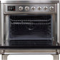 Ilve UMI09NS3SSC Majestic Ii 36 Inch Electric Freestanding Range In Stainless Steel With Chrome Trim