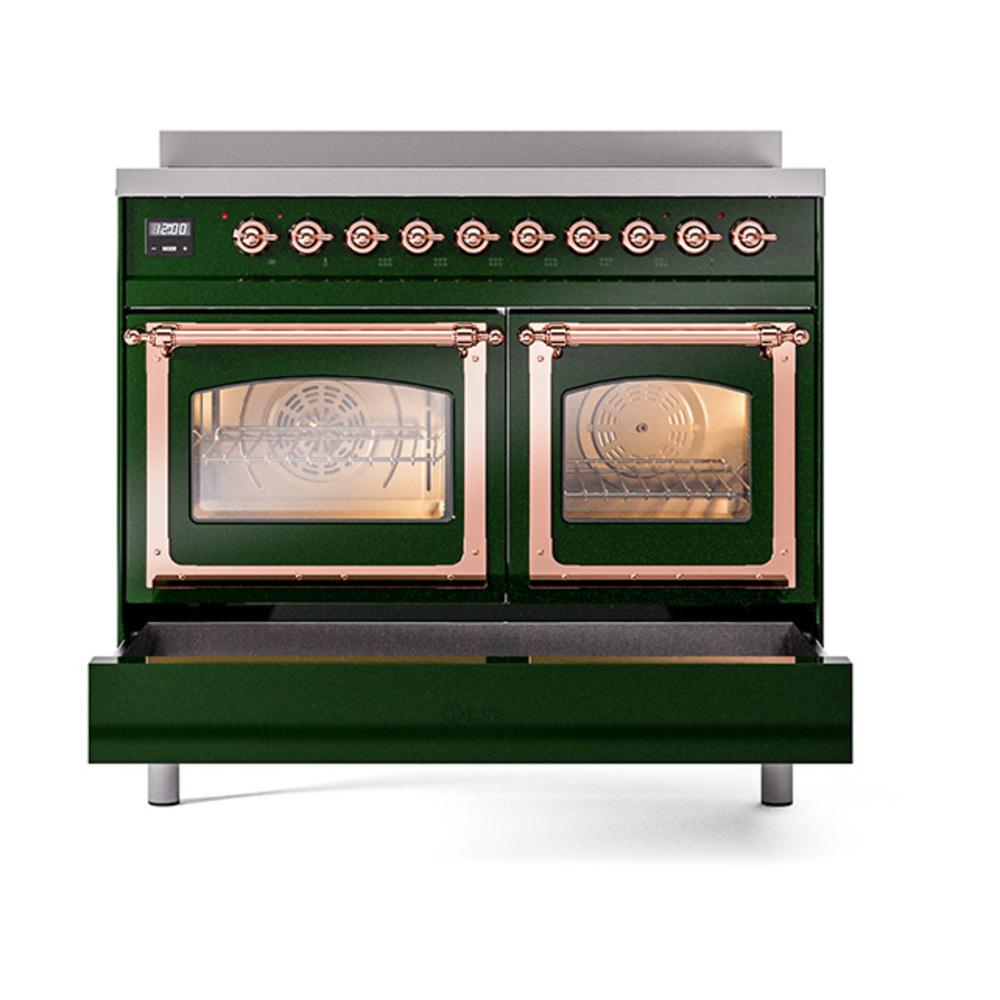 Ilve UNDI406NMPEGP Ilve Undi406Nmpegp Nostalgie Ii Noblesse 40" Induction Range (Triple Glass Door, Emerald Green, Copper)