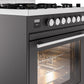 Ilve UP30WMPMG Professional Plus Ii 30 Inch Dual Fuel Natural Gas Freestanding Range In Matte Graphite With Trim