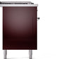 Ilve UP60FSNMPBUCLP Nostalgie Ii 60 Inch Dual Fuel Liquid Propane Freestanding Range In Burgundy With Chrome Trim