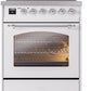 Ilve UPI304NMPWHC Nostalgie Ii 30 Inch Electric Freestanding Range In White With Chrome Trim