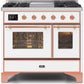 Ilve UMD10FDNS3WHP Majestic Ii 40 Inch Dual Fuel Natural Gas Freestanding Range In White With Copper Trim