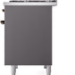 Ilve UPD40FNMPMGBLP Nostalgie Ii 40 Inch Dual Fuel Liquid Propane Freestanding Range In Matte Graphite With Bronze Trim