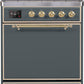 Ilve UM30DQNE3BGGLP Majestic Ii 30 Inch Dual Fuel Liquid Propane Freestanding Range In Blue Grey With Brass Trim