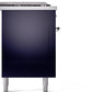 Ilve UP60FSNMPMBC Nostalgie Ii 60 Inch Dual Fuel Natural Gas Freestanding Range In Blue With Chrome Trim