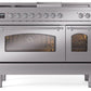 Ilve UP48FSNMPSSC Nostalgie Ii 48 Inch Dual Fuel Natural Gas Freestanding Range In Stainless Steel With Chrome Trim