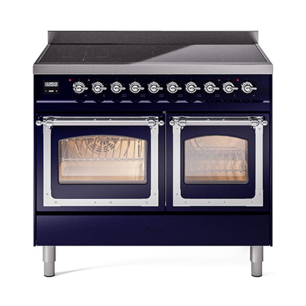 Ilve UNDI406NMPMBC Ilve Undi406Nmpmbc Nostalgie Ii Noblesse 40" Induction Range (Triple Glass Door, Midnight Blue, Chrome)