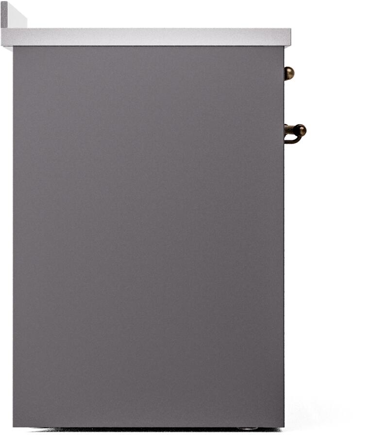 Ilve UPI304NMPMGB Nostalgie Ii 30 Inch Electric Freestanding Range In Matte Graphite With Bronze Trim