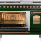 Ilve UP48FNMPEGP Nostalgie Ii 48 Inch Dual Fuel Natural Gas Freestanding Range In Emerald Green With Copper Trim