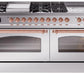 Ilve UP60FSNMPSSP Nostalgie Ii 60 Inch Dual Fuel Natural Gas Freestanding Range In Stainless Steel With Copper Trim