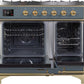 Ilve UMD10FDNS3BGG Majestic Ii 40 Inch Dual Fuel Natural Gas Freestanding Range In Blue Grey With Brass Trim