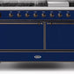 Ilve UM15FDQNS3MBBLP Majestic Ii 60 Inch Dual Fuel Liquid Propane Freestanding Range In Blue With Bronze Trim