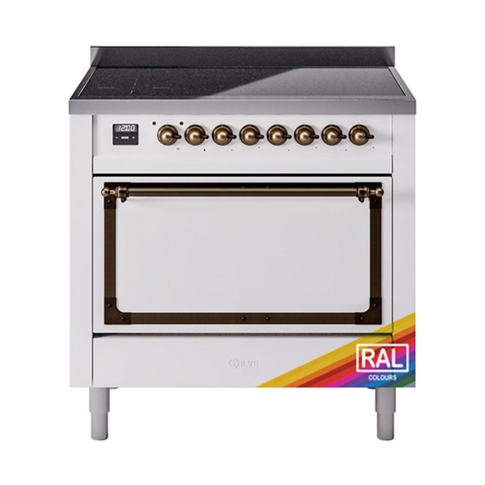 Ilve UNI366QNMPRAB Ilve Uni366Qnmprab Nostalgie Ii Noblesse 36" Induction Range (Solid Door, Ral, Burnished)