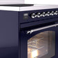 Ilve UPI304NMPMBC Nostalgie Ii 30 Inch Electric Freestanding Range In Blue With Chrome Trim