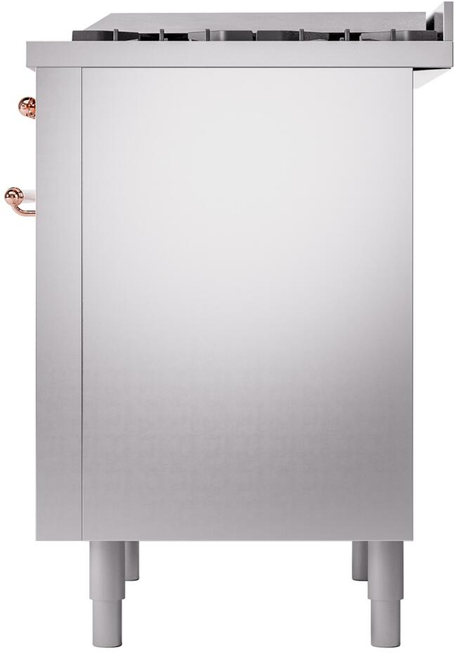 Ilve UP36FNMPSSPLP Nostalgie Ii 36 Inch Dual Fuel Liquid Propane Freestanding Range In Stainless Steel With Copper Trim