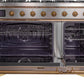 Ilve UM12FDNS3SSGLP Majestic Ii 48 Inch Dual Fuel Liquid Propane Freestanding Range In Stainless Steel With Brass Trim