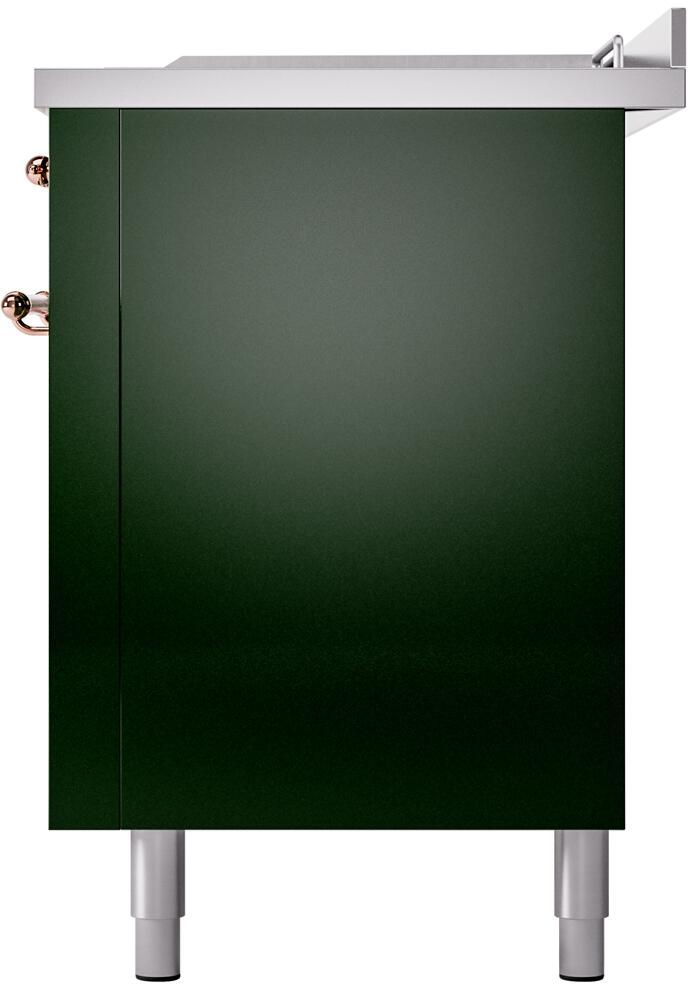 Ilve UP60FSNMPEGPLP Nostalgie Ii 60 Inch Dual Fuel Liquid Propane Freestanding Range In Emerald Green With Copper Trim