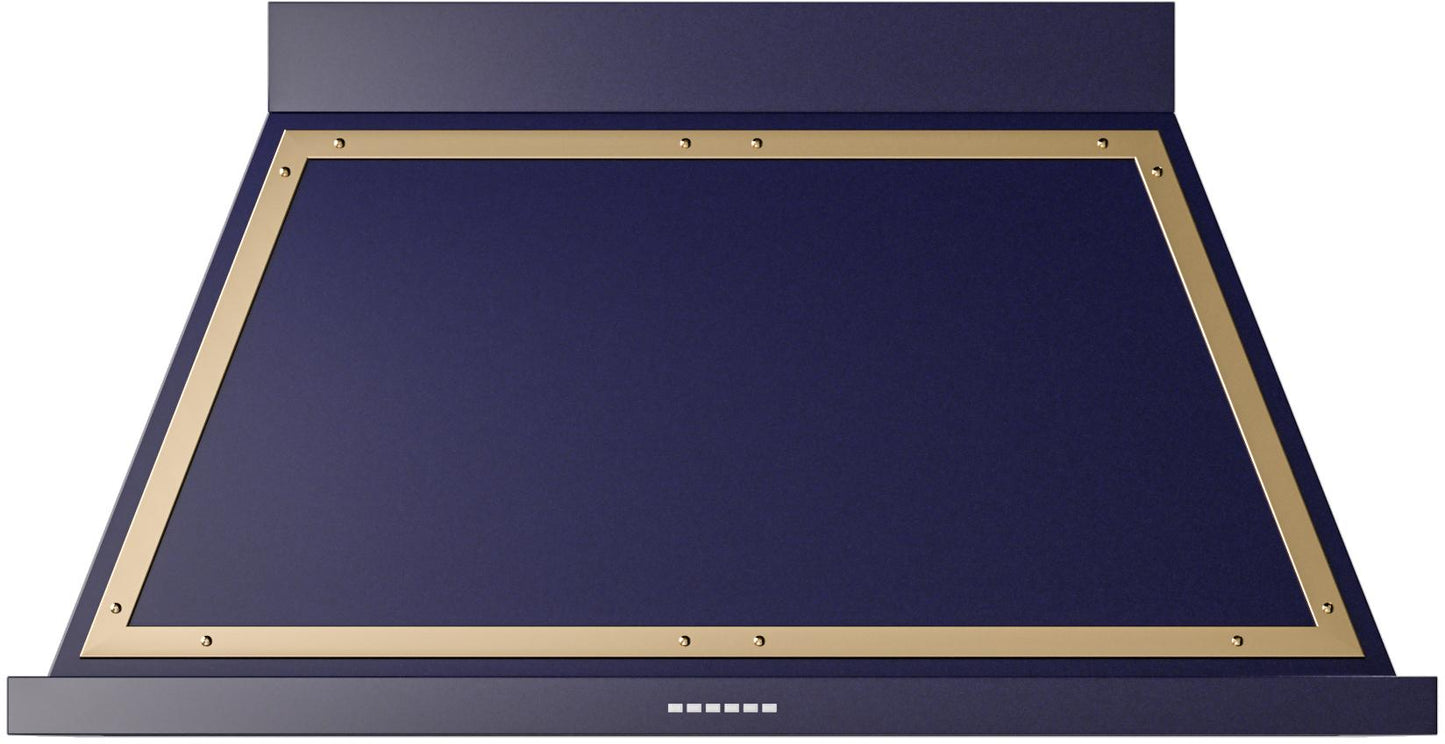 Ilve UANB48MBG Ilve Uanb48Mbg Nostalgie 48" Hood In Midnight Blue With Brass Trim