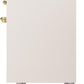 Ilve UPD40FNMPAWG Nostalgie Ii 40 Inch Dual Fuel Natural Gas Freestanding Range In Antique White With Brass Trim